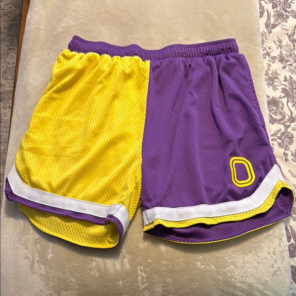 Purple and Yellow Athletic Shorts